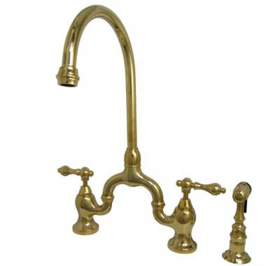 Kingston Brass English Country Bridge Faucet with Side Spray